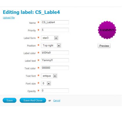 product label editor